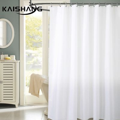 K-Water Clean White Shower ผ้าโพลีเอสเตอร์สีทึบผ้าม่านกันน้ำหนา Mold Simple Bathroom Set Partition