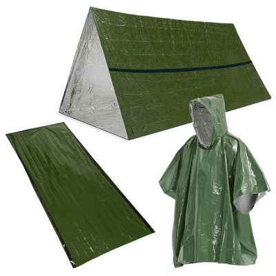 คลังสินค้าพร้อมถุงนอนชุดยังชีพเครื่องกีฬาถุง3-In-1อุปกรณ์เดินป่า