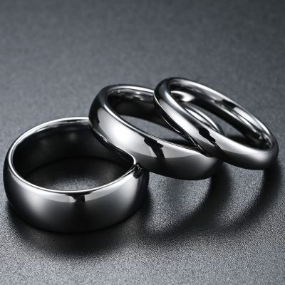 [COD] สแตนเลสแหวน 4mm6mm8mm ภายในและภายนอกลูกโค้งเหล็กไทเทเนียมแหวนคู่เรียบง่ายเครื่องประดับยุโรปและอเมริกา