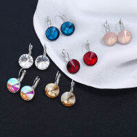 Multicolored Big Round Crystal Dangle Drop Earrings For Women Korean Ear Jewelry Geometric Earings Orecchini Donna