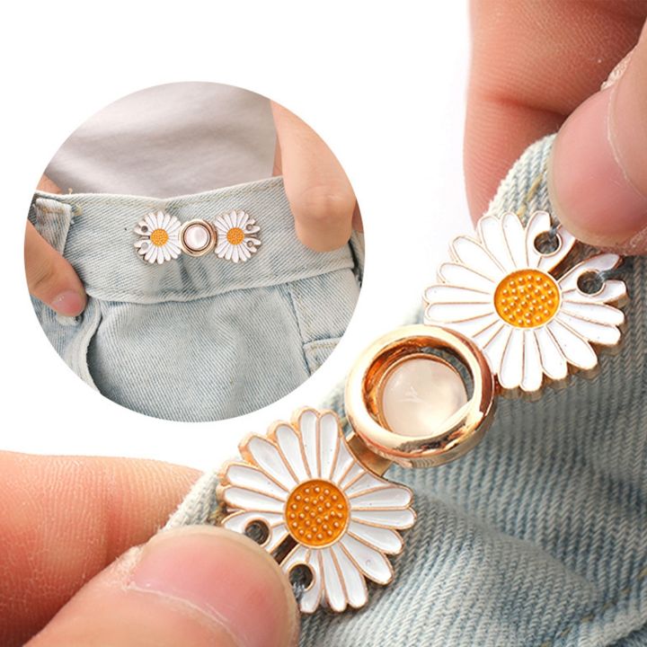 daisy-flowers-alloy-pants-tighten-waist-brooches-buckle-pins-waist-clip-adjustable-snap-detachable-button-for-pants-jeans