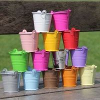 2023Hot 10 Pcs Metal Mini Bucket Colored Wedding Party Favour Box Gift Pails Candy Box Storage Boxes