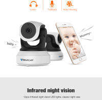 VStarcam กล้องวงจรปิดภายในอาคาร รุ่น C24S เครือข่ายไร้สาย 1080P IP Camera ความละเอียด 2 ล้านพิกเซล เสาอากาศในตัว ภาพคมชัดระดับ Full HD ของแท้!!! - สีขาว-ดำ