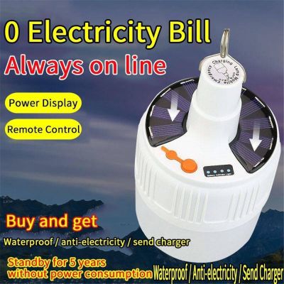 LED Bulb Lamp Solar Charge Portable Hook Emergency Market Night Light Outdoor Tent BBQ Camping Lamp Household Lighting for Patio