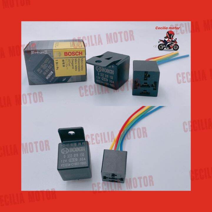 Bosch Relay 12v 30a 5pin with Socket Heavy Duty Horn Mini Driving Light
