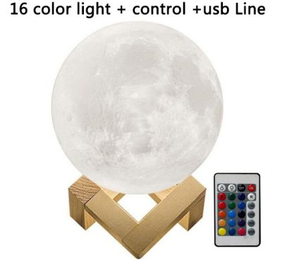 ไฟ RGB สีไฟกลางคืนแกะสลักด้วยมือมีขาตั้งไฟกลางคืนพิมพ์3D ดวงจันทร์8/10/15/18/20ซม. อุ่น
