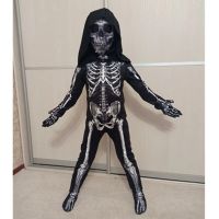 Halloween Skull Costume Childrens Terror Dress Up Hooded Game Cosplay Holiday Gift Costume