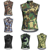 Camo ผู้ชายจักรยานเสื้อกันหนาวเสื้อกั๊กแขนสวมใส่ถนนขี่จักรยานด้านบน MTB เสื้อดาวน์ฮิลล์ทัวร์เสื้อผ้าแจ็คเก็ตกลางแจ้งเสื้อกั๊กย์เอี๊ยม