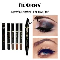 ELECOOL 2 In 1 Eyeliner And Eyebrow Pencil Waterproof Long Lasting 4 Points Liquid Brow Pencil Natural Microblade Korean Makeup