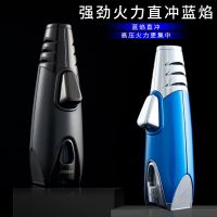 [COD] ZBA03 inflatable windproof straight into the blue flame lighter point cigar moxibustion factory direct selling authentic