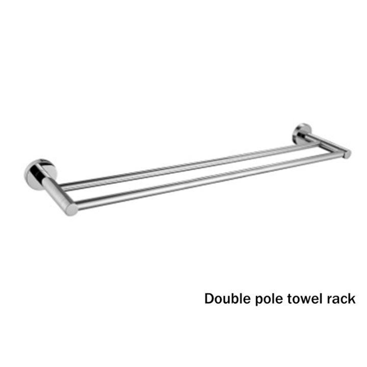 chrome-plating-bathroom-kitchen-towel-holder-dual-towel-rack-rod-rustproof-wall-mount-brushed