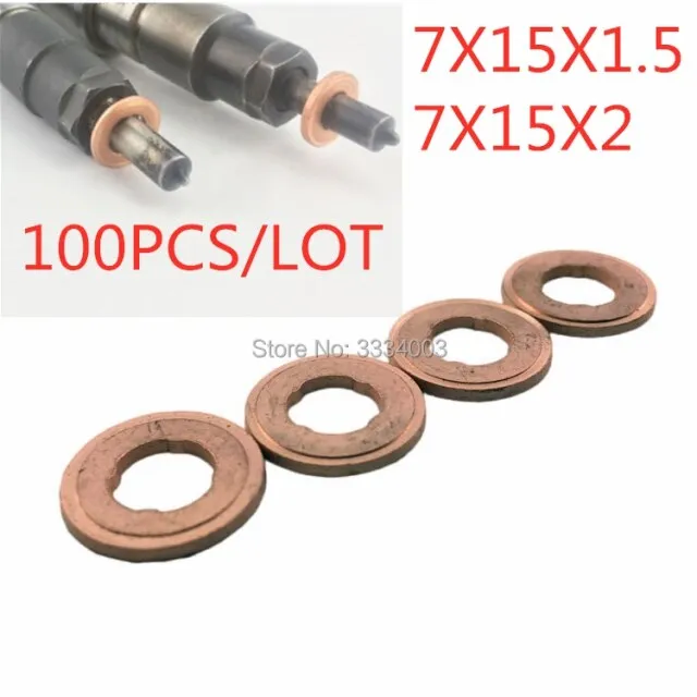 7X15mm/9X18mm Diesel Common Rail Injector Copper Seal Washer Gasket