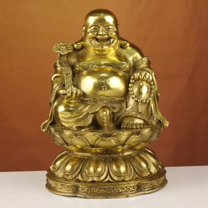 Pure copper Maitreya 弥勒佛 Buddha statue dedicated to the big belly ...