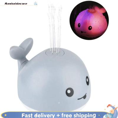 Baby Bath Toys Automatic Induction Whale Sprinkler with LED Light Water Float Toys Spray Bathtub Toys