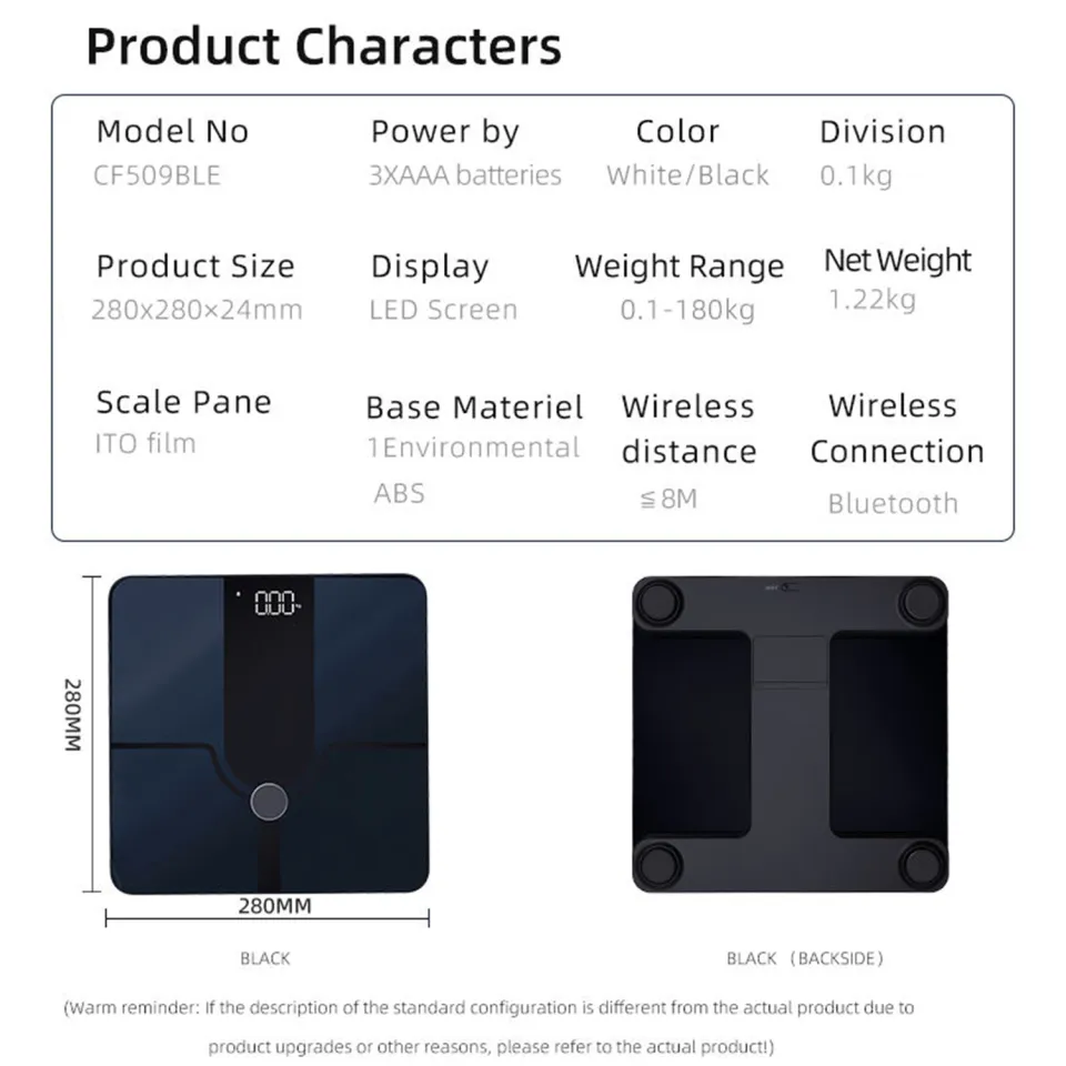 Smart Scales for Body Weight, BAIFROS Bluetooth Body Fat Scale with Most  Accurate ITO Technology, 13