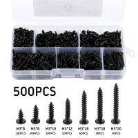 340/500 buah Set sekrup sekrup sekrup silang kepala panci M3/M4/M3.5/M4.8 sekrup Tapping otomatis bermacam-macam Kit sekrup baja karbon furnitur