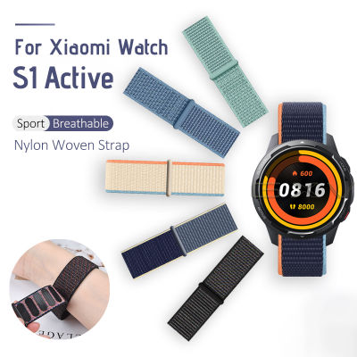 กีฬาไนล่อนห่วงสายรัดสำหรับ Xiaomi นาฬิกา S1ที่ใช้งานสายนาฬิกาข้อมือระบายอากาศทอ Velcro เปลี่ยนวงสำหรับ Xiaomi Mi นาฬิกาอุปกรณ์เสริมทั่วโลก