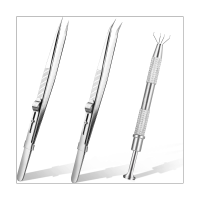 3 Pieces Diamond Claw Tweezers for Small Parts Pickup, for Ic Chips Gems Jewelry Tool