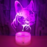 3D Night Light Dog for Kids 3D Illusion Lamp with16 Colors Remote Control Led Decoration Table Lamp Christmas Birthday Gifts Night Lights