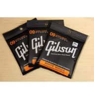 สายชุดกีต้าร์ไฟฟ้า  Gibson เบอร์ 09 +สายสะพายกีต้าร์เฟนเดอร์หัวหนัง สีแดง