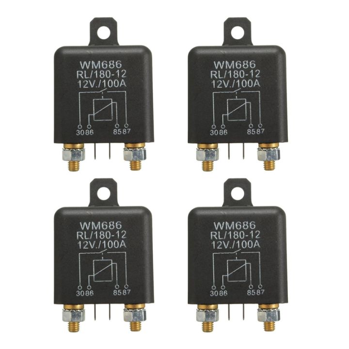 4x 12v 100amp 4 Pin Heavy Duty Onoff Switch Split Charge Relay For