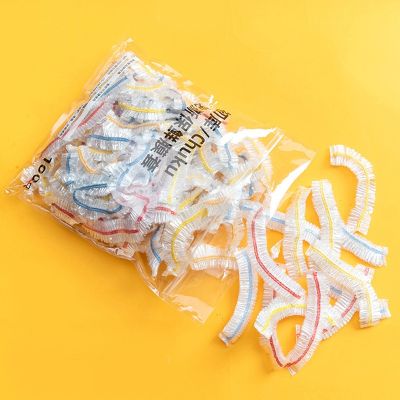 50/100pcs Disposable Food Cover Saran Wrap Food Grade Fruit Vegetable Storage Bag Elastic Plastic Bag Kitchen Fresh Keeping Bag