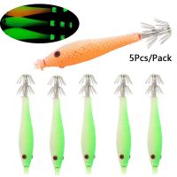 hot！【DT】 5Pcs/Pack Shrimp Fishing Bait Fluorescent Lures Squid Jig Hooks Tackles Accessories