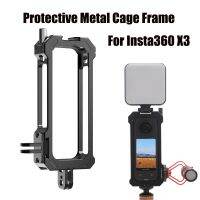 Protective Metal Frame Cage For Insta360 X3 Sport Panoramic Action Camera Accessories Cold Shoes 1/4"-20 Threaded Holes For MIC