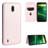 Nokia C10/C20/X10/X20/X30/G21/G11/G60/C3/C2/C21 Plus/C1/C1 Plus Case, RUILEAN Carbon Fiber Magnetic Closure with Card Slot Flip Case