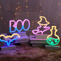 Halloween LED Modeling Lights INS Childrens Room Decoration Lights Night Light Bar Candy Bat Letters Bedroom Room Neon Lights