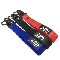 Hot Car keytags Strap keychian Emblem Nylon Webbing Blue Strap Keychain Key Chain with Steel Spring Clip Lanyard Accessorie