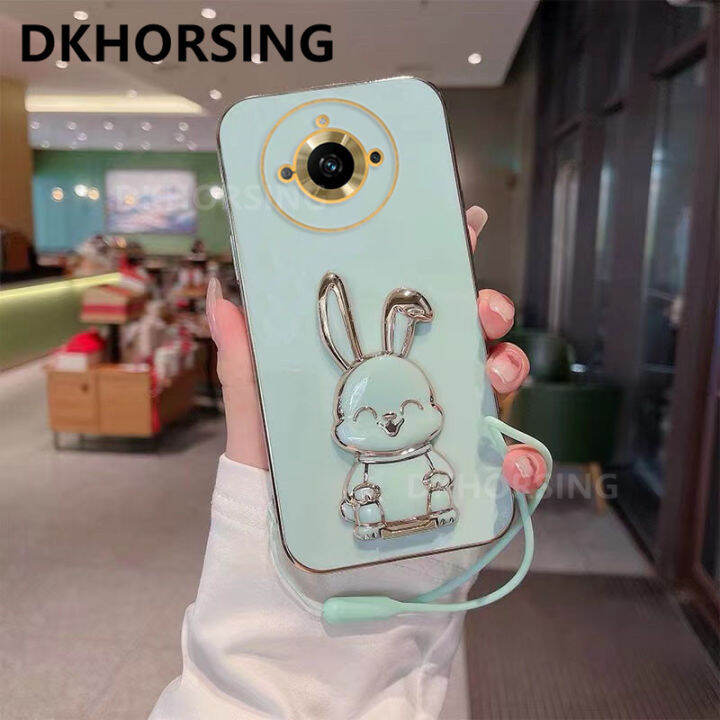 dkhorsing-เคสโทรศัพท์ชุบนิ่มสำหรับ-realme-11-11pro-11-pro-10t-5g-เคสกระต่ายน่ารักการ์ตูน-realme11-pro-plus-2023กันกระแทกพร้อมที่ยึดบาร์และสายคล้องมือ