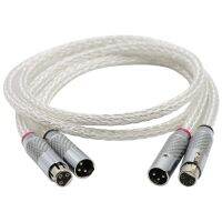 【LZ】✆✽♗  Cabo de áudio OCC banhado a prata 16 fios com fibra de carbono 3 pinos XLR cabo balanceado XLR Connector Xlr Audio Connector 8AG