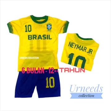 Aliexpress 2023 Brazil Jersey Neymar 10 Number Soccer Jersey Kids Soccer Shirt Men's Summer Short-sleeved