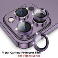 Camera Lens Protectors For iPhone 14 Pro Max Camera Metal Ring Protector Case Glass for iPhone 13mini 14plus 15 14pro Lens Film  Screen Protectors