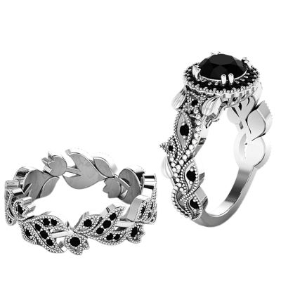Sanwood ไม้พาย®2ชิ้นแหวนนิ้วดอกไม้ใบ Rhinestone สุภาพสตรีที่สวยหรูประกายแหวนเครื่องประดับอุปกรณ์เสริมผู้หญิงแหวนดอกไม้
