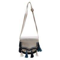 Fringed Retro Small Square Bag National Wind Contrast Color Shoulder Bag Crossbody Bag