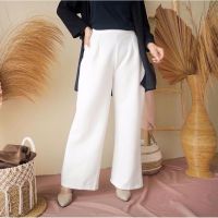 PUTIH Premium White Scuba Culottes High Waist