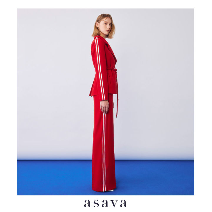 asava-rs23-cara-high-rise-straight-leg-pants-กางเกงผู้หญิง-เอวสูง-ขายาว-กระเป๋าด้านข้าง-แต่งกุ๊นข้างลำตัว-แต่งเชือกถักผูกเอว-ซิปหน้า