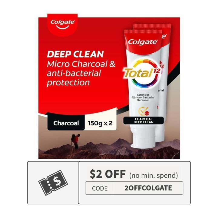 Colgate Total Charcoal Deep Clean Toothpaste Valuepack 150 G X 2 Lazada Singapore