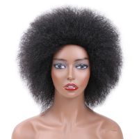 6Inch Synthetic Wig Afro Wigs Natural Curly Short Wig Breathable Brazilian Fluffy Kinky Curly Hair For Afro Women Black Blonde Hand Tool Parts Accesso