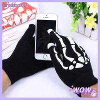 SYBOOKS Unisex Winter Ghost Bone Knitted Smart Phone Touch Screen Glove Full Finger