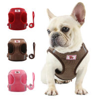Chest Harness Vest Type Traction Rope Breathable Corduroy Puppy Chest Strap Mesh Harness Reflective Dog Rope Leash