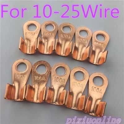 ○ 10pcs Circular Splice Terminal L6Y 100A 8mm Dia Copper Wire Naked Connector For 10-25Wire High Quality