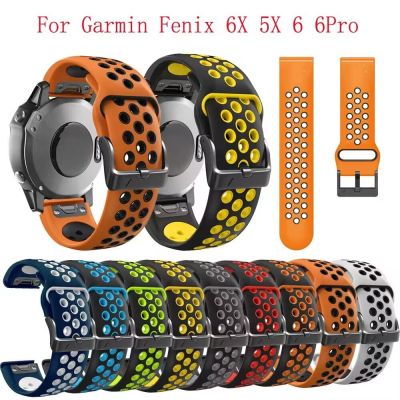 22Mm 26Mm สายสำหรับการ์มินซิลิโคน Fenix 7 7X 6 5Plus Quatix 7 6 S60 Epix Pro Gen2อุปกรณ์สายรัดนาฬิกา Mk2