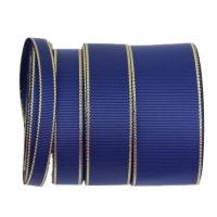 (10 yards/lot) Deep Blue Gold Edged Grosgrain Ribbon Wholesale Gift Wrapping Christmas ribbons