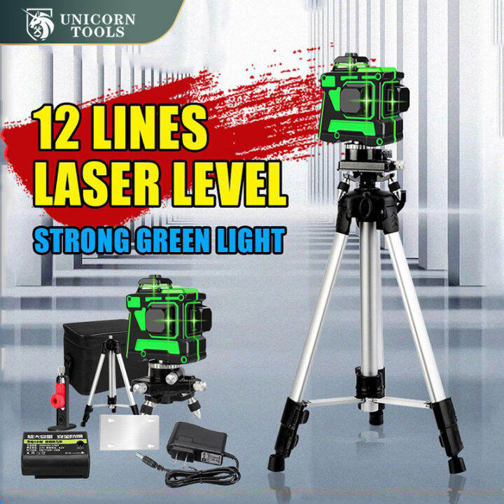 【Tripod Included】 level for construction lazer level tools 360° 12 Line
