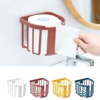 Punch-Free Toilet Paper Shelf Bathroom Kitchen Tissue Wall-Mounted Sticky Paper Storage Toilet Paper Holder Roll Paper