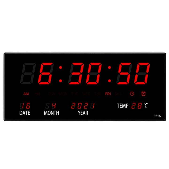LED Perpetual Calendar Electronic Clock Digital Wall Clock Alarm Hourly