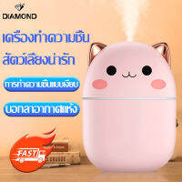 Mini Humidifier เครื่องเพิ่มความชื้นในอากาศ เครื่องทำความชื้นรูปทรงน่ารัก ถังเก็บน้ำ 250ML ขนาดเล็กและไม่ใช้พื้นที่ พกพาสะดวก